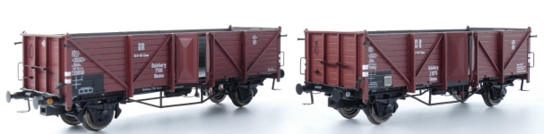 Exact-Train EX20360 - H0 - 2-tlg. offene Güterwagenset Duisburg Omm37 Brit-US Zone der DR; Ep. III 